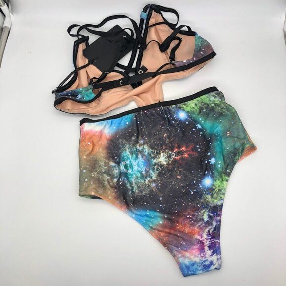 New UNIF Oh Dang Galaxy Print Bodysuit/Swimsuit - Size S - Picture 5 of 8